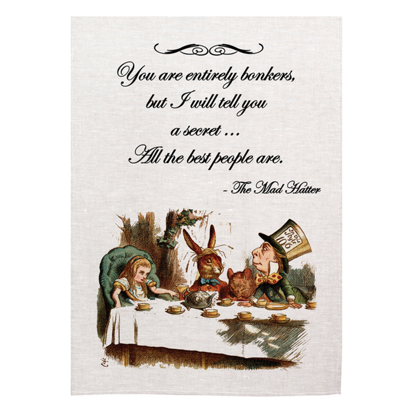 Alice in Wonderland Bonkers Tea Towel