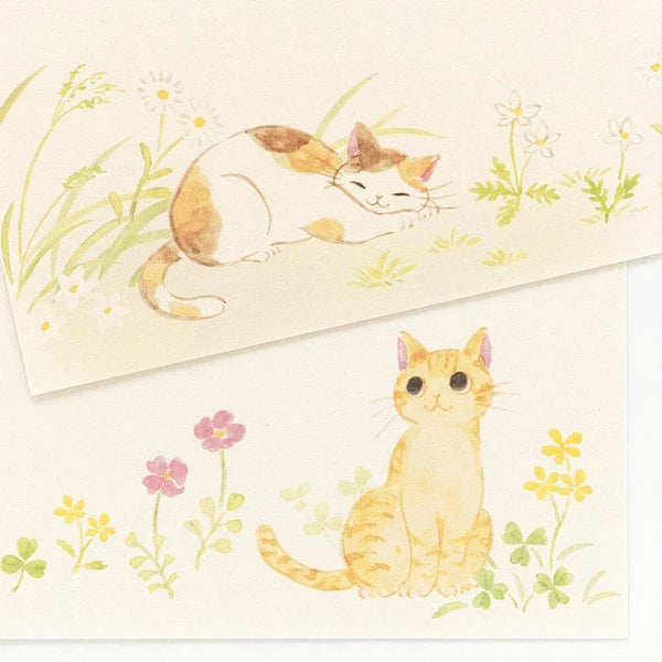 Cat Writing Paper Nekorobi: With the wild wind – Made in Japan