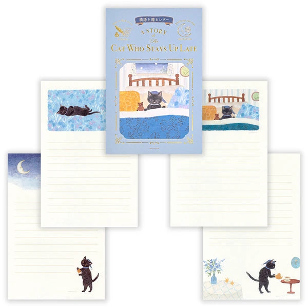 Late-night cat Letter Writing Pad – Made in Japan