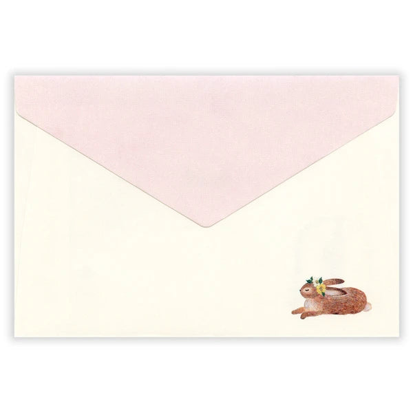 Rabbit Decorated with Flowers Envelopes – Made in Japan