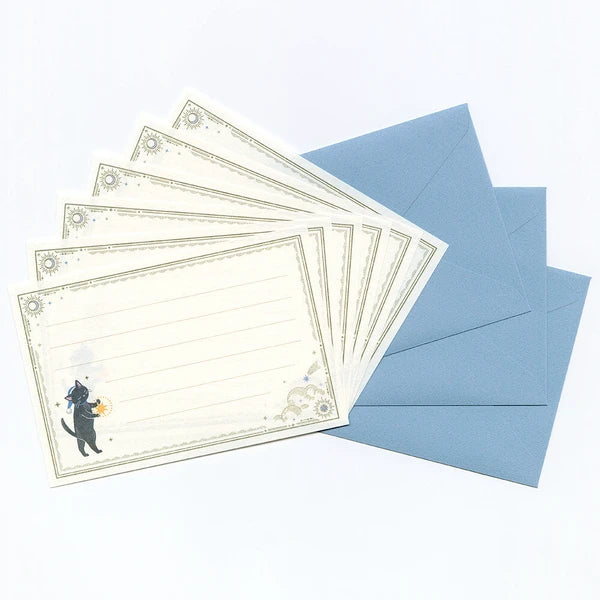Mini Letter Set Late Night Cat - Made in Japan