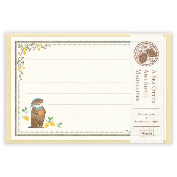 Mini Letter Set Otters and Madeleines - Made in Japan