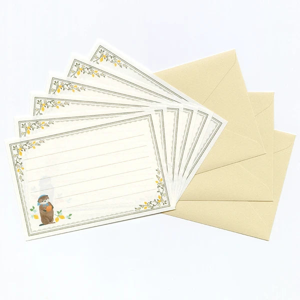 Mini Letter Set Otters and Madeleines - Made in Japan