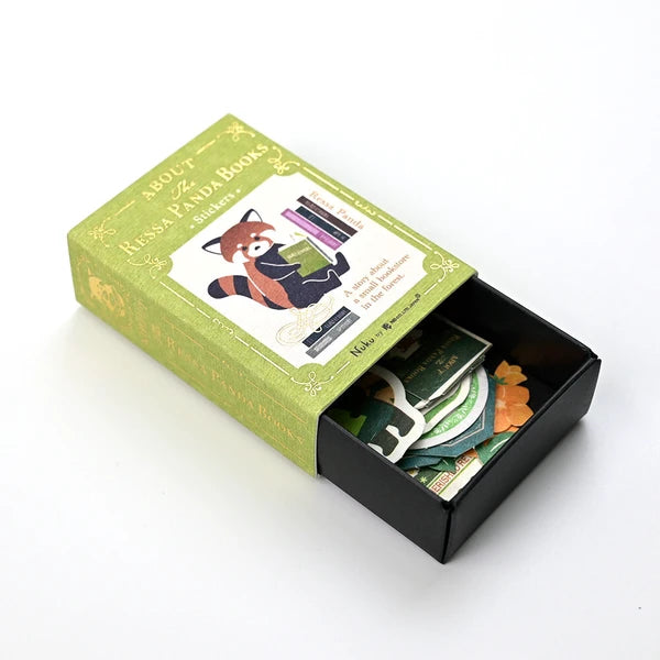 Red Panda Bookstore Matchbox Flake Stickers
