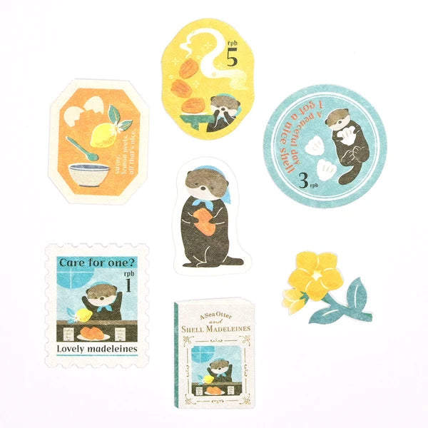 Otters and Madeleines Matchbox Flake Stickers