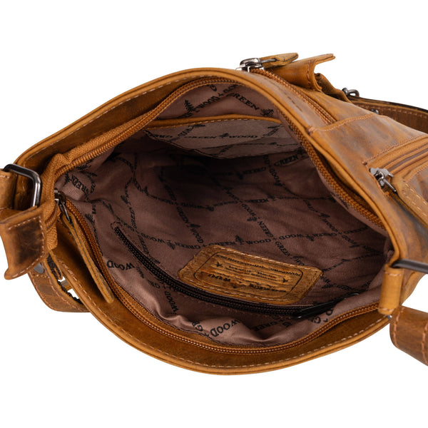 Cross Body Leather Bag Lucy Camel