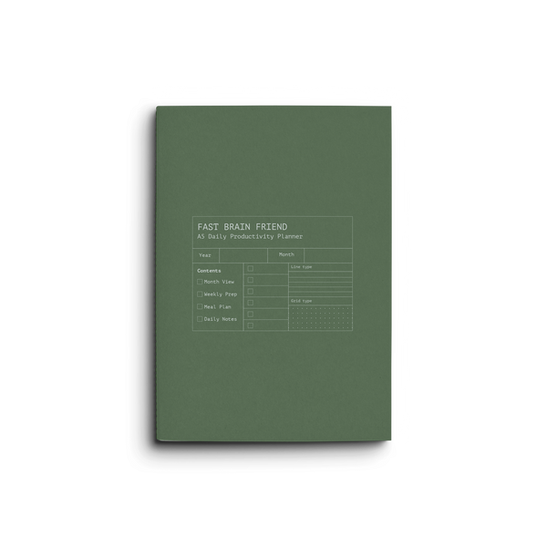 Fast Brain Daily Productivity Planner- Single Notebook
