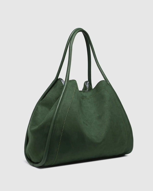 Sutton Suedette Shoulder Bag Forest Green