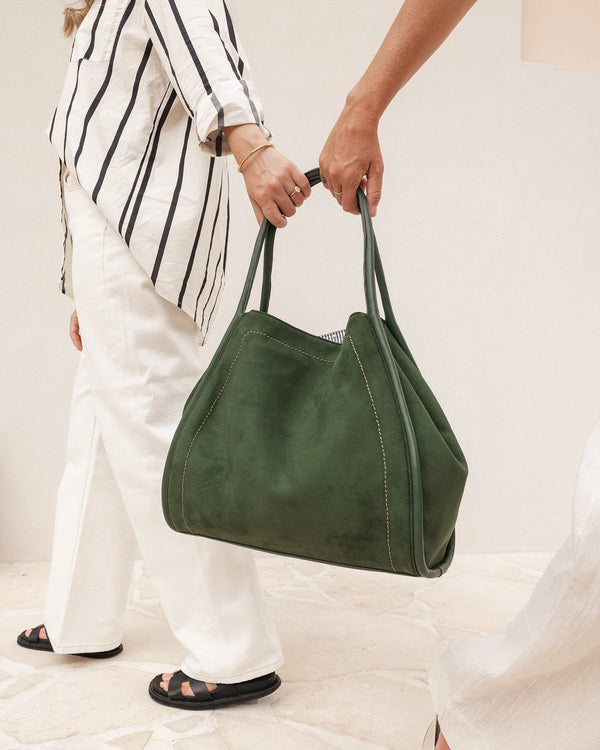 Sutton Suedette Shoulder Bag Forest Green