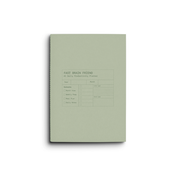 Fast Brain Daily Productivity Planner- Single Notebook