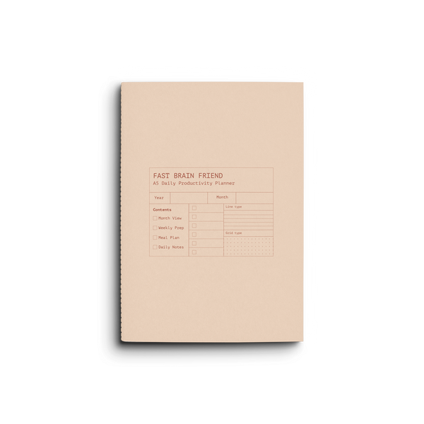 Fast Brain Daily Productivity Planner- Single Notebook