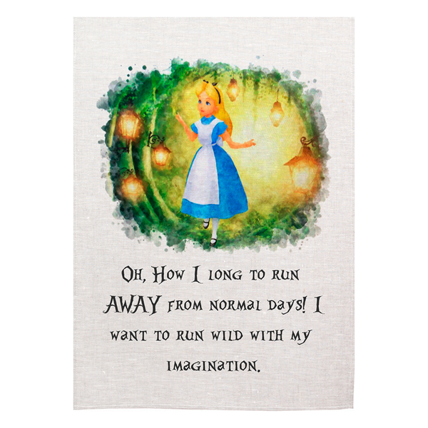 Alice Run With My Imagination Tea Towel