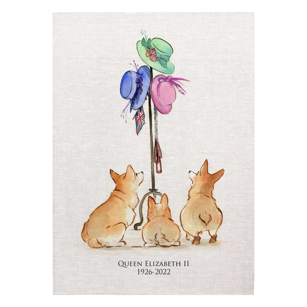 Queen's Corgi Tea Towel