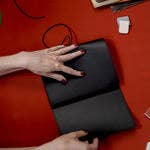 Refillable Notebook Folio > Raven Black Trifold