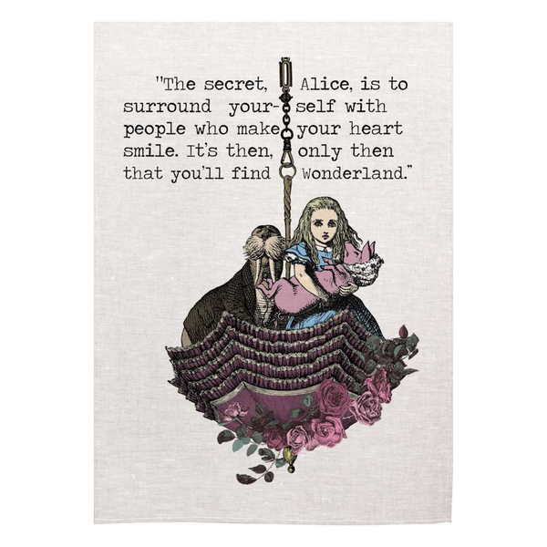 Alice Heart Smile Tea Towel
