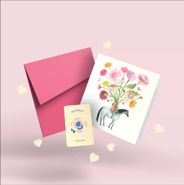 Flowers On Horseback Card