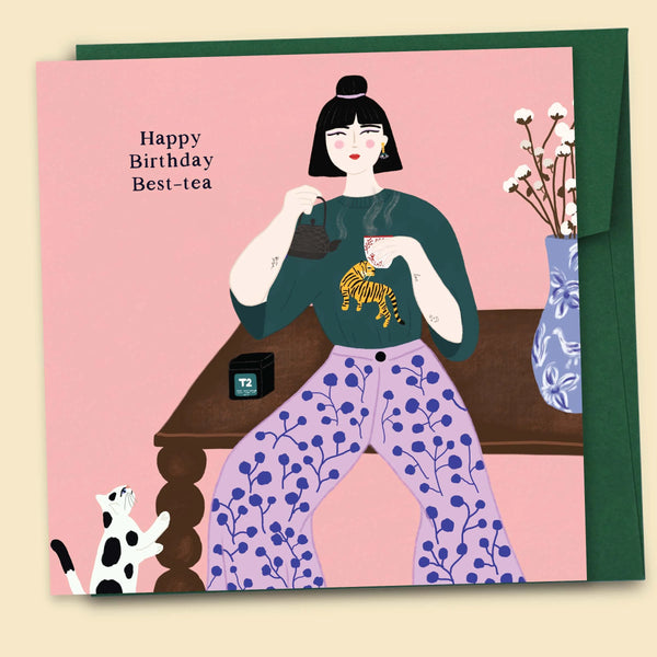 Happy Birthday Best-Tea Card