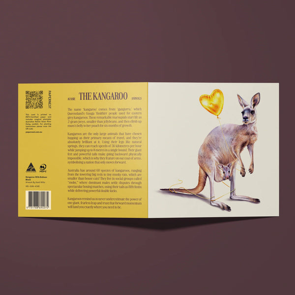 Kangaroo With Balloon Blank Card