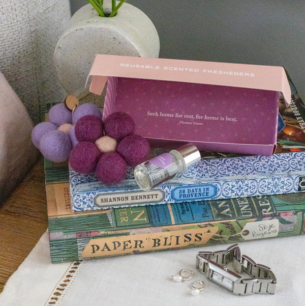 Amber & Lavender Felt Flower Fresheners