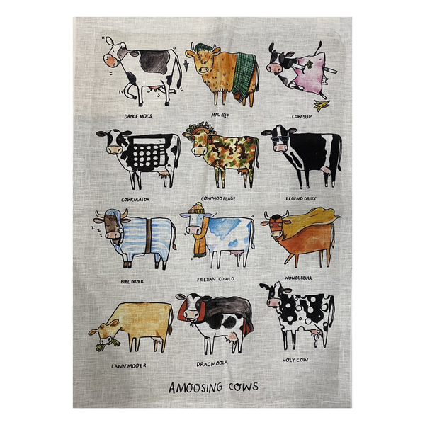 Amoosing Cows Tea Towel