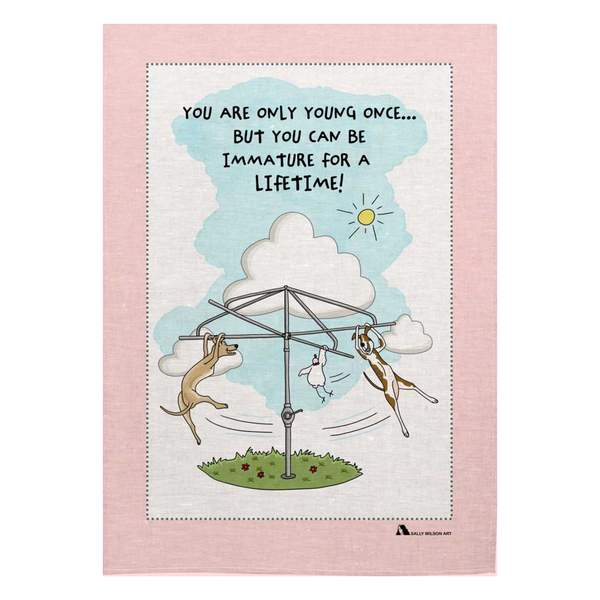 Hills Hoist Be Awesome Tea Towel