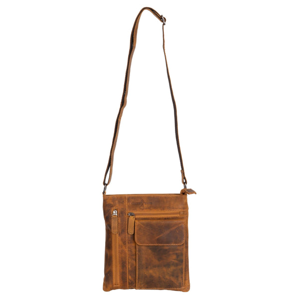 Cross Body Leather Bag Lucy Camel