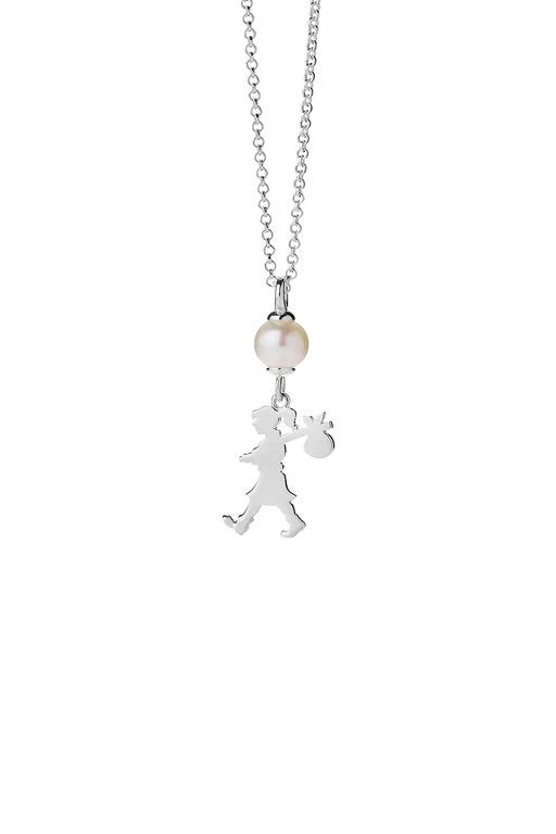 Girl and the Pearl Necklace Silver | Karen Walker Jewellery | Sale
